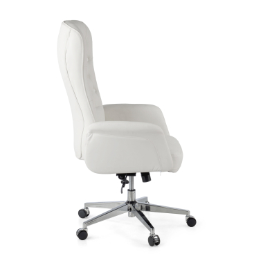 sillon de oficina blanco ankara piel sintetica brazos tapizados 8
