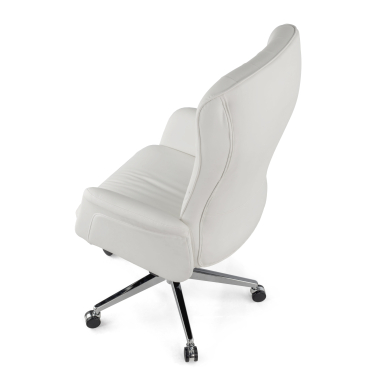 sillon de oficina blanco ankara piel sintetica brazos tapizados 7