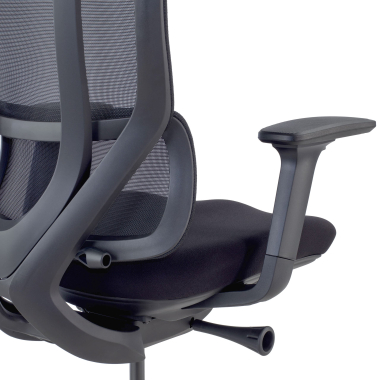 silla ergonomica negro aeroflow estructura negra malla brazos regulables 3d doble soporte lumbar reposacabezas 8