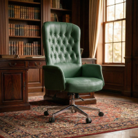 Sillón de oficina clásico Ankara, tapizado capitoné