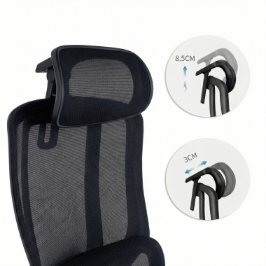 silla ergonomica negro aeroflow estructura negra malla brazos regulables 3d doble soporte lumbar reposacabezas 6