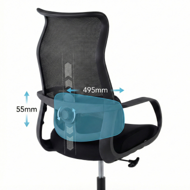 silla de oficina negro axis malla brazos fijos 9