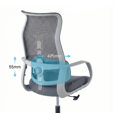 silla de oficina blanco gris axis malla brazos fijos 9
