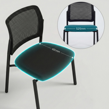 silla de visita negro bez podlokietnikow malla sin brazos 5