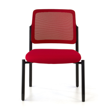 silla de visita rojo bez podlokietnikow malla sin brazos 3
