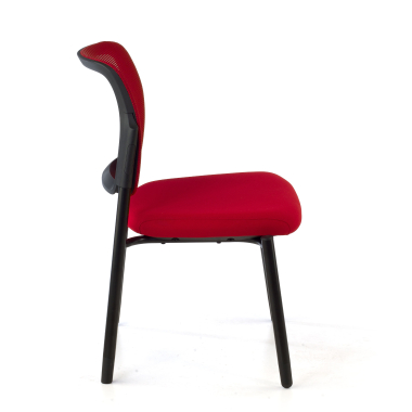 silla de visita rojo bez podlokietnikow malla sin brazos 4