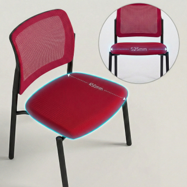 silla de visita rojo bez podlokietnikow malla sin brazos 5
