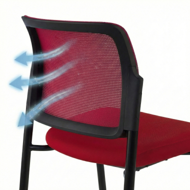 silla de visita rojo bez podlokietnikow malla sin brazos 8