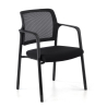 Silla de visitas Hermes con brazos, 4 patas, amplio asiento, respaldo de red