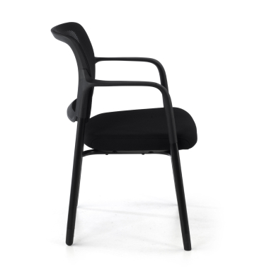 silla de visita negro con brazos malla brazos fijos 4