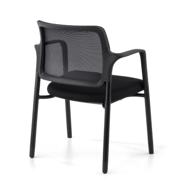 silla de visita negro con brazos malla brazos fijos 9