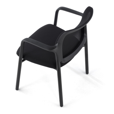 silla de visita negro con brazos malla brazos fijos 11