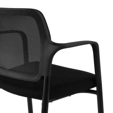 silla de visita negro con brazos malla brazos fijos 5