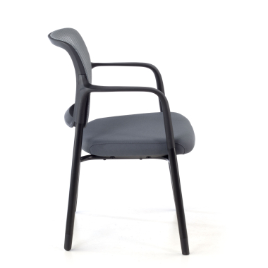 silla de visita gris con brazos malla brazos fijos 4
