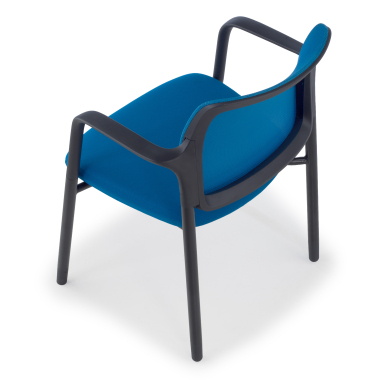 silla de visita azul con brazos malla brazos fijos 9
