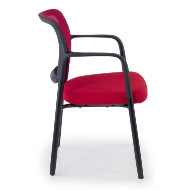 silla de visita rojo con brazos malla brazos fijos 4