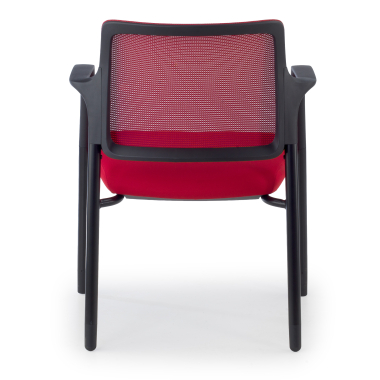 silla de visita rojo con brazos malla brazos fijos 9