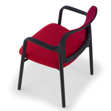 silla de visita rojo con brazos malla brazos fijos 10