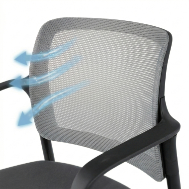 silla de visita gris con brazos malla brazos fijos 8