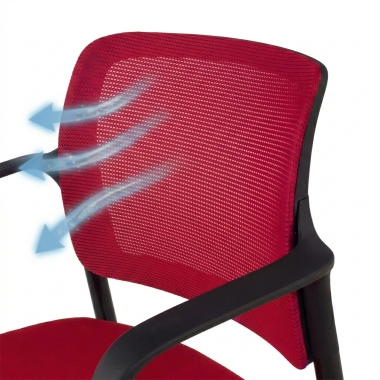 silla de visita rojo con brazos malla brazos fijos 5