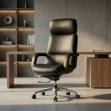 sillon de oficina negro watson piel sintetica brazos tapizados 2