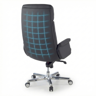 sillon de oficina negro consul piel sintetica brazos tapizados 7