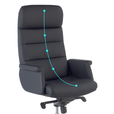 sillon de oficina negro consul piel sintetica brazos tapizados 8