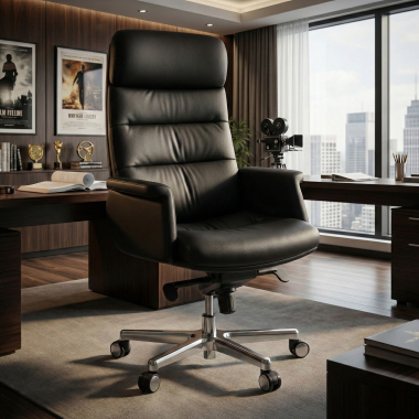 sillon de oficina negro consul piel sintetica brazos tapizados 2