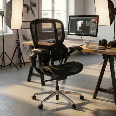 silla ergonomica negro erghos one sin reposacabezas malla brazos regulables 3d doble soporte lumbar 2