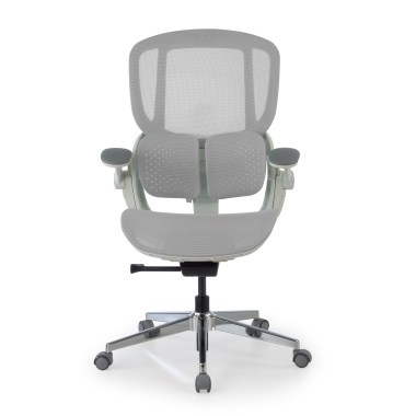 silla ergonomica blanco gris erghos one sin reposacabezas malla brazos regulables 3d doble soporte lumbar 10