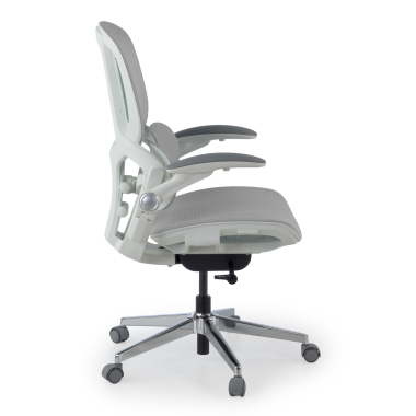 silla ergonomica blanco gris erghos one sin reposacabezas malla brazos regulables 3d doble soporte lumbar 3