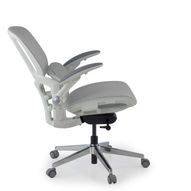 silla ergonomica blanco gris erghos one sin reposacabezas malla brazos regulables 3d doble soporte lumbar 4