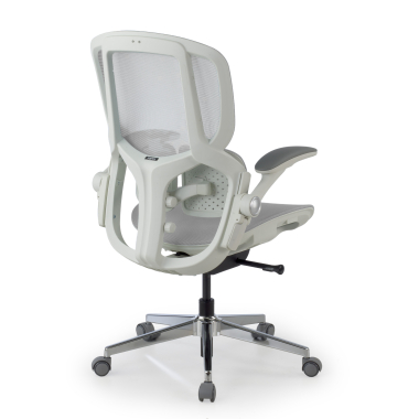 silla ergonomica blanco gris erghos one sin reposacabezas malla brazos regulables 3d doble soporte lumbar 12