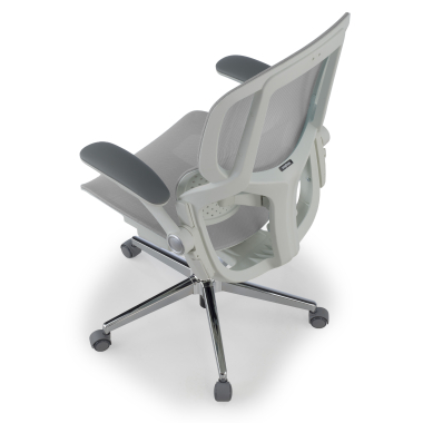 silla ergonomica blanco gris erghos one sin reposacabezas malla brazos regulables 3d doble soporte lumbar 14