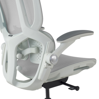 silla ergonomica blanco gris erghos one sin reposacabezas malla brazos regulables 3d doble soporte lumbar 15