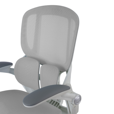 silla ergonomica blanco gris erghos one sin reposacabezas malla brazos regulables 3d doble soporte lumbar 11