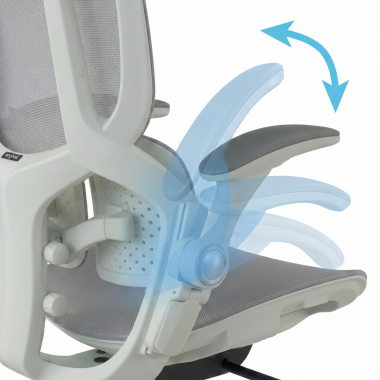silla ergonomica blanco gris erghos one sin reposacabezas malla brazos regulables 3d doble soporte lumbar 5