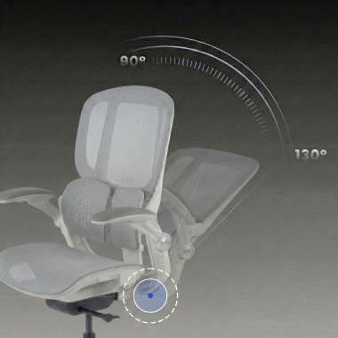 silla ergonomica blanco gris erghos one sin reposacabezas malla brazos regulables 3d doble soporte lumbar 9