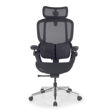 silla ergonomica negro erghos one con reposacabezas malla brazos regulables 3d doble soporte lumbar reposacabezas 5