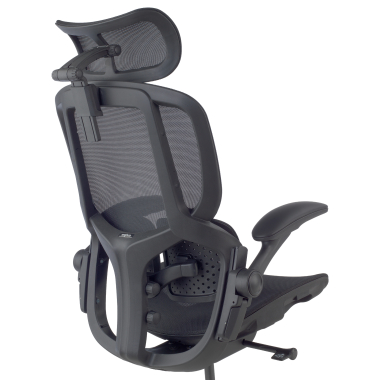 silla ergonomica negro erghos one con reposacabezas malla brazos regulables 3d doble soporte lumbar reposacabezas 14