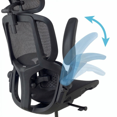 silla ergonomica negro erghos one con reposacabezas malla brazos regulables 3d doble soporte lumbar reposacabezas 6