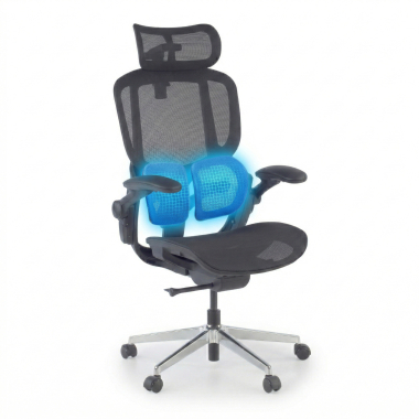 silla ergonomica negro erghos one con reposacabezas malla brazos regulables 3d doble soporte lumbar reposacabezas 7