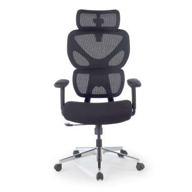 silla ergonomica negro erghos air tela brazos regulables 3d soporte lumbar reposacabezas 3