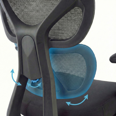 silla ergonomica negro erghos air tela brazos regulables 3d soporte lumbar reposacabezas 7