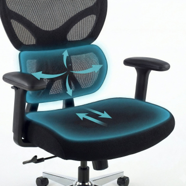 silla ergonomica negro erghos air tela brazos regulables 3d soporte lumbar reposacabezas 6