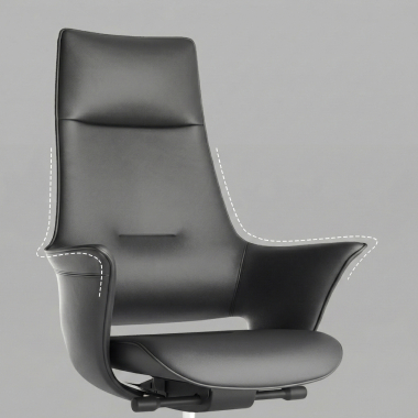 sillon de oficina negro dortmund piel sintetica brazos tapizados 8