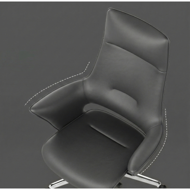 sillon de oficina negro dortmund piel sintetica brazos tapizados 9