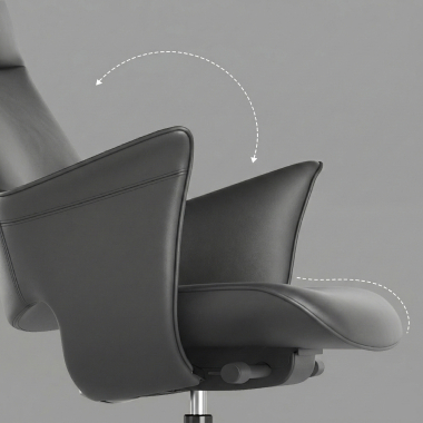 sillon de oficina negro dortmund piel sintetica brazos tapizados 6