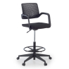 Taburete de oficina con brazos Basel, asiento tapizado