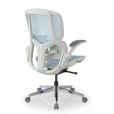 silla ergonomica blanco azul erghos one sin reposacabezas malla brazos regulables 3d doble soporte lumbar 11